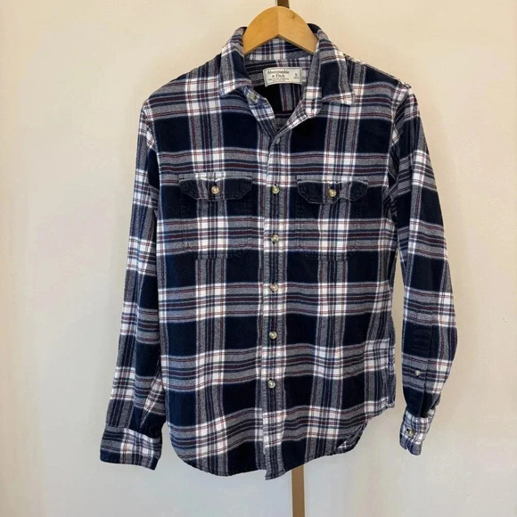 Abercrombie & Fitch Men's Plaid Flannel Shirt Size S Multicolor Casual - Picture 1 of 12